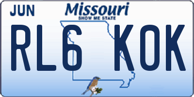 MO license plate RL6K0K