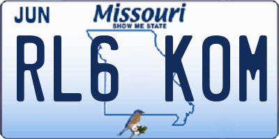 MO license plate RL6K0M