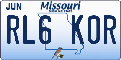 MO license plate RL6K0R