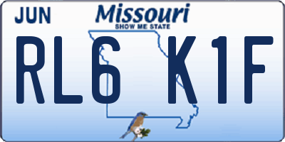 MO license plate RL6K1F