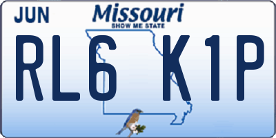 MO license plate RL6K1P