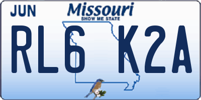 MO license plate RL6K2A
