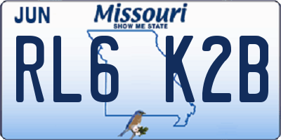 MO license plate RL6K2B