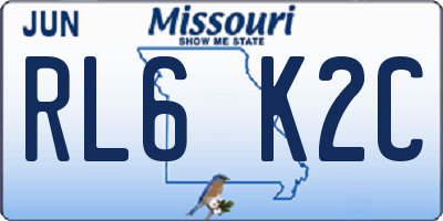 MO license plate RL6K2C
