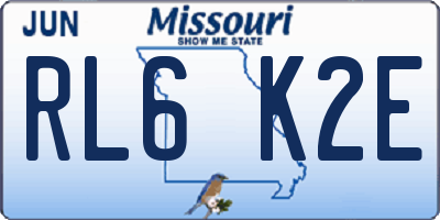 MO license plate RL6K2E