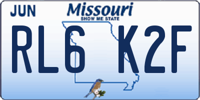 MO license plate RL6K2F