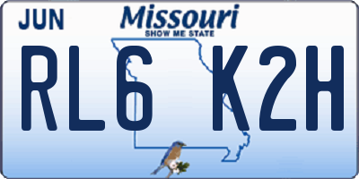 MO license plate RL6K2H
