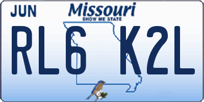 MO license plate RL6K2L