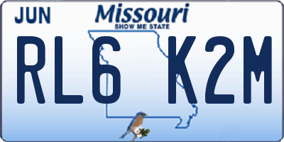 MO license plate RL6K2M