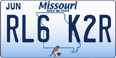 MO license plate RL6K2R