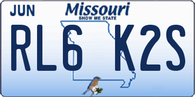 MO license plate RL6K2S