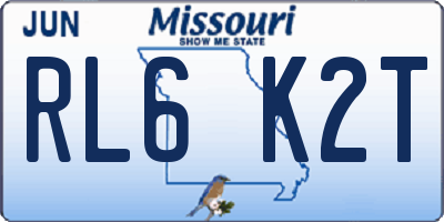 MO license plate RL6K2T