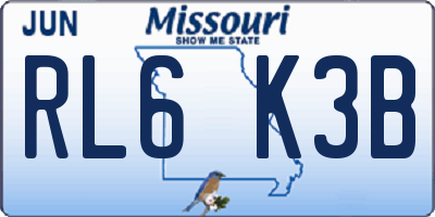 MO license plate RL6K3B