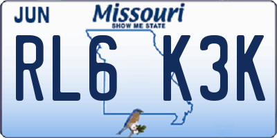 MO license plate RL6K3K