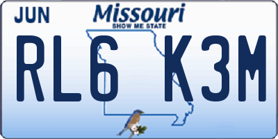 MO license plate RL6K3M