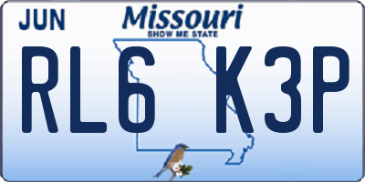MO license plate RL6K3P
