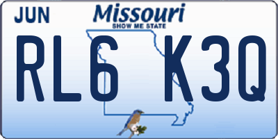 MO license plate RL6K3Q