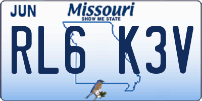 MO license plate RL6K3V
