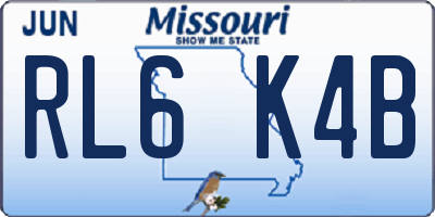 MO license plate RL6K4B