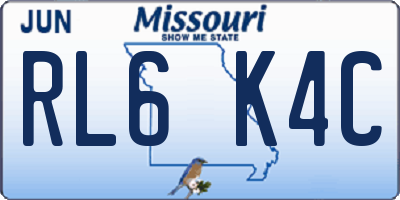 MO license plate RL6K4C