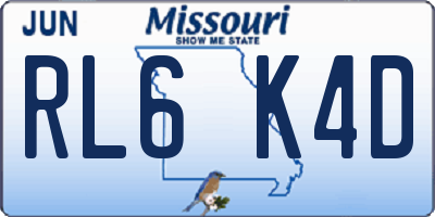 MO license plate RL6K4D