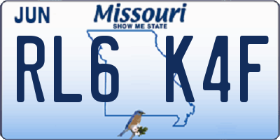 MO license plate RL6K4F