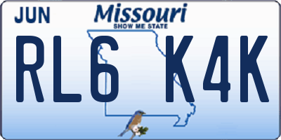 MO license plate RL6K4K