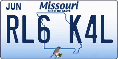 MO license plate RL6K4L