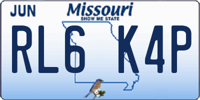 MO license plate RL6K4P