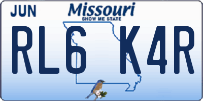 MO license plate RL6K4R