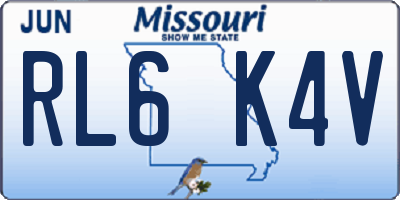 MO license plate RL6K4V