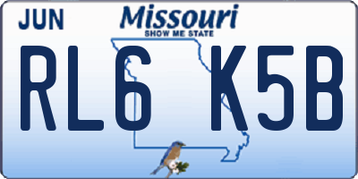 MO license plate RL6K5B