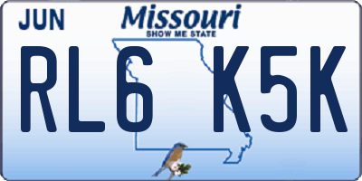 MO license plate RL6K5K