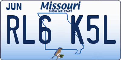 MO license plate RL6K5L