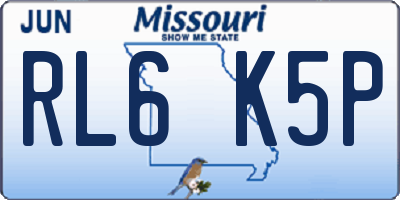MO license plate RL6K5P