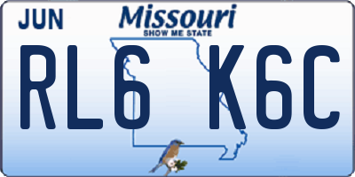 MO license plate RL6K6C