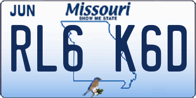 MO license plate RL6K6D