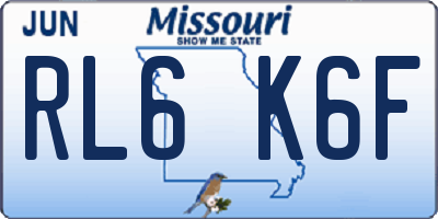 MO license plate RL6K6F