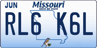 MO license plate RL6K6L