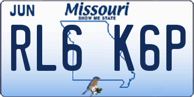 MO license plate RL6K6P