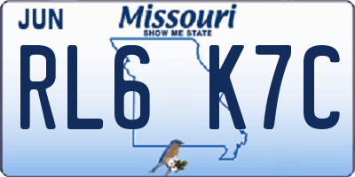 MO license plate RL6K7C