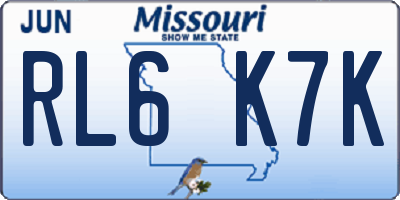 MO license plate RL6K7K