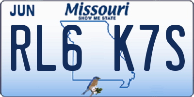 MO license plate RL6K7S