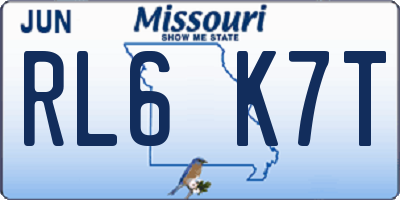 MO license plate RL6K7T
