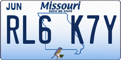 MO license plate RL6K7Y