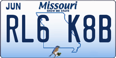MO license plate RL6K8B