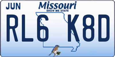 MO license plate RL6K8D