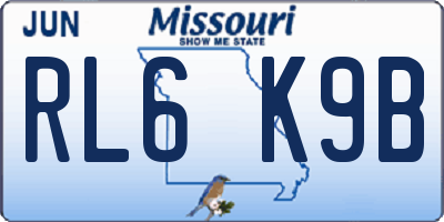 MO license plate RL6K9B
