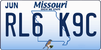 MO license plate RL6K9C