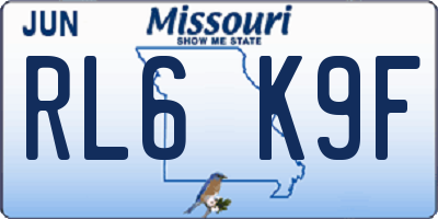 MO license plate RL6K9F